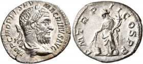 Macrinus, 217-218. Denarius (Silver, 19 mm, 3.61 g, 6 h), Rome, 218. IMP C M OPEL SEV MACRINVS AVG Laureate, draped and cuirassed bust of Macrinus to ...