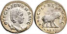 Otacilia Severa, Augusta, 244-249. Denarius (Silver, 22 mm, 3.37 g, 12 h), Rome, 248. OTACIL SEVERA AVG Diademed and draped bust of Otacilia Severa se...