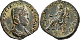 Otacilia Severa, Augusta, 244-249. Sestertius (Orichalcum, 27 mm, 16.43 g, 12 h), Rome. MARCIA OTACIL SEVERA AVG Diademed and draped bust of Otacilia ...
