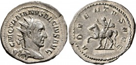 Trajan Decius, 249-251. Antoninianus (Silver, 24 mm, 4.35 g, 2 h), Rome. IMP C M Q TRAIANVS DECIVS AVG Laureate, draped and cuirassed bust of Trajan D...