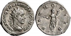 Trajan Decius, 249-251. Antoninianus (Silver, 23 mm, 4.51 g, 1 h), Rome. IMP C M Q TRAIANVS DECIVS AVG Laureate, draped and cuirassed bust of Trajan D...