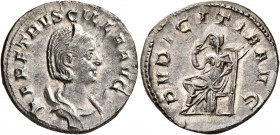 Herennia Etruscilla, Augusta, 249-251. Antoninianus (Silver, 22 mm, 4.47 g, 1 h), Rome. HER ETRVSCILLA AVG Diademed and draped bust of Herennia Etrusc...