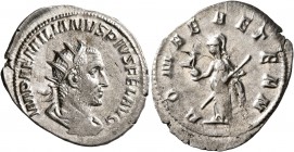 Aemilian, 253. Antoninianus (Silver, 24 mm, 2.74 g, 1 h), Rome. IMP AEMILIANVS PIVS FEL AVG Radiate, draped and cuirassed bust of Aemilian to right, s...