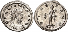Gallienus, 253-268. Antoninianus (Billon, 21 mm, 3.99 g, 11 h), Antiochia, 266-268. GALLIENVS AVG Radiate and cuirassed bust of Gallienus to right. Re...