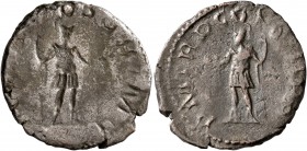 Postumus, Romano-Gallic Emperor, 260-269. Antoninianus (Silver, 22 mm, 3.17 g, 12 h), brockage mint error, Cologne, 260-261. Incuse of reverse. Rev. P...