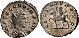 Claudius II Gothicus, 268-270. Antoninianus (Silvered bronze, 23 mm, 3.20 g, 7 h), Rome, October-November 268. IMP C CLAVDIVS AVG Radiate, draped and ...
