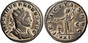 Probus, 276-282. Antoninianus (Billon, 22 mm, 4.11 g, 11 h), Siscia, 277. IMP C M AVR PROBVS AVG Radiate, draped and cuirassed bust of Probus to right...