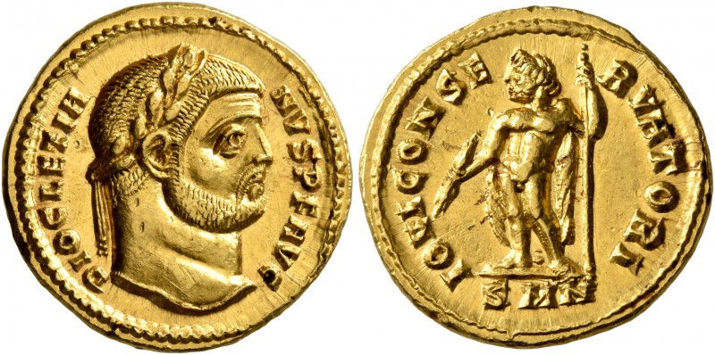 Diocletian, 284-305. Aureus (Gold, 18 mm, 5.56 g, 6 h), Nicomedia, 294. DIOCLETI...