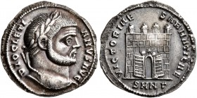 Diocletian, 284-305. Argenteus (Silver, 19 mm, 3.10 g, 12 h), Nicomedia, 295-296. DIOCLETI-ANVS AVG Laureate head of Diocletian to right. Rev. VICTORI...