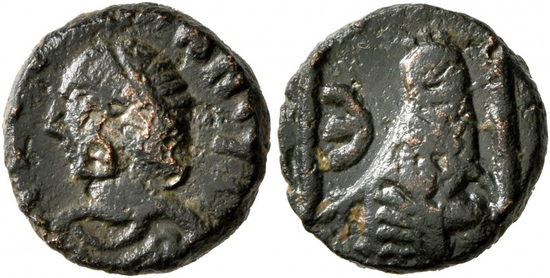 Justin I, 518-527. Pentanummium (Bronze, 11 mm, 1.86 g, 7 h), uncertain mint. [....