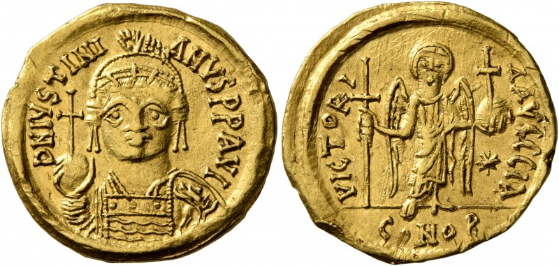Justinian I, 527-565. Solidus (Gold, 20 mm, 4.44 g, 7 h), Constantinopolis. D N ...
