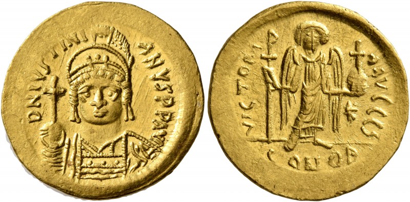 Justinian I, 527-565. Solidus (Gold, 20 mm, 4.50 g, 7 h), Constantinopolis. D N ...