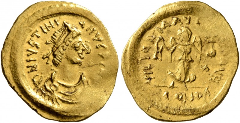 Justinian I, 527-565. Tremissis (Gold, 15 mm, 1.51 g, 6 h), Constantinopolis. D ...