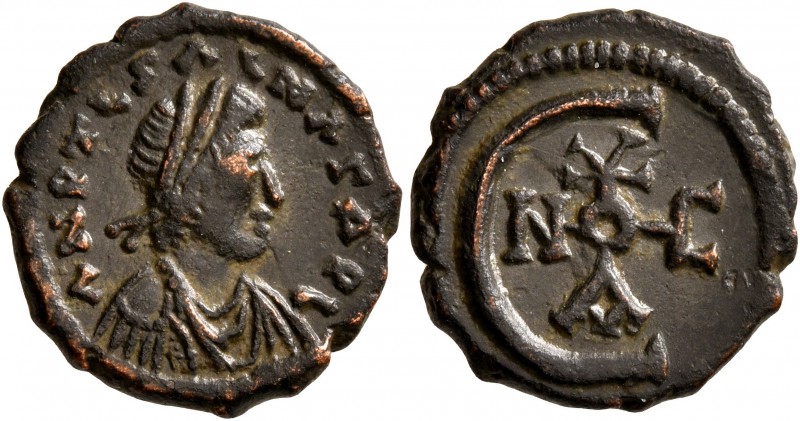 Justinian I, 527-565. Pentanummium (Copper, 15 mm, 1.89 g, 11 h), Theoupolis (An...