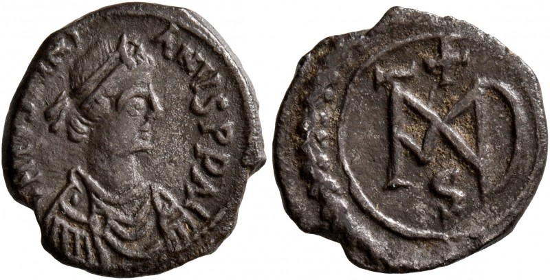 Justinian I, 527-565. 1/2 Siliqua (Silver, 14 mm, 1.31 g, 9 h), Carthage, 534/7-...