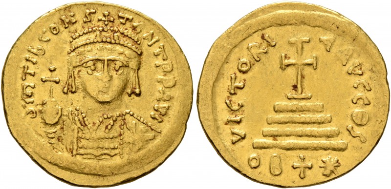 Tiberius II Constantine, 578-582. Light weight Solidus of 22 Siliquae (Gold, 21 ...