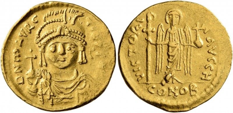Maurice Tiberius, 582-602. Solidus (Gold, 21 mm, 4.50 g, 7 h), Constantinopolis....