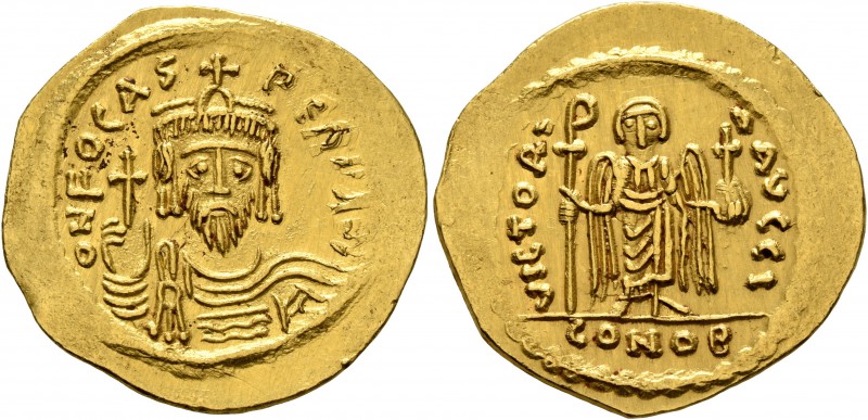 Phocas, 602-610. Solidus (Gold, 23 mm, 4.33 g, 6 h), Constantinopolis, 602/3. O ...