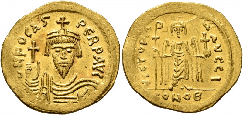 Phocas, 602-610. Solidus (Gold, 22 mm, 4.51 g, 7 h), Constantinopolis, 604-607. ...
