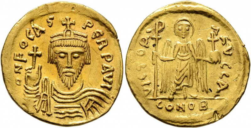 Phocas, 602-610. Solidus (Gold, 21 mm, 4.37 g, 8 h), Constantinopolis, 604-607. ...