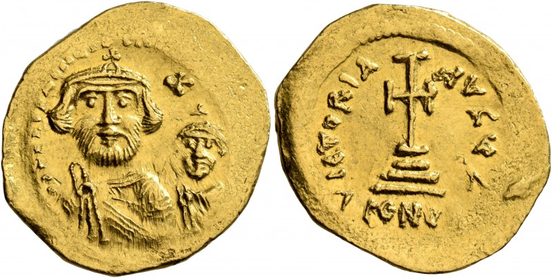 Heraclius, with Heraclius Constantine, 610-641. Solidus (Gold, 23 mm, 4.46 g, 7 ...