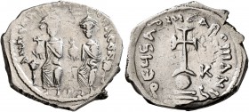 Heraclius, with Heraclius Constantine, 610-641. Hexagram (Silver, 23 mm, 6.34 g, 6 h), Constantinopolis, 615-638. d N ҺЄRACLIЧS ЄT ҺЄRA CON Heraclius ...