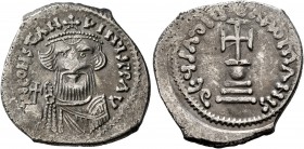 Constans II, 641-668. Hexagram (Silver, 23 mm, 4.54 g, 6 h), Constantinopolis, circa 648-651/2. δ N CONSTANTINЧS P P AV Crowned and draped bust of Con...