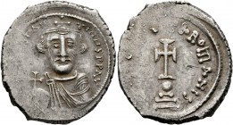 Constans II, 641-668. Hexagram (Silver, 24 mm, 6.69 g, 6 h), Constantinopolis, circa 648-651/2. δ N CONSTANTINЧS P P AЧ Crowned and draped bust of Con...