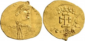 Constantine IV Pogonatus, 668-685. Tremissis (Gold, 17 mm, 1.48 g, 6 h), Constantinopolis. [...] Diademed, draped and cuirassed bust of Constantine IV...