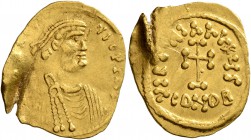 Constantine IV Pogonatus, 668-685. Tremissis (Gold, 17 mm, 1.44 g, 6 h), Constantinopolis. [...] NЧS P P AV Diademed, draped and cuirassed bust of Con...