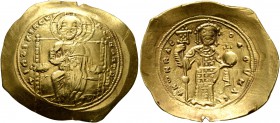 Constantine X Ducas, 1059-1067. Histamenon (Gold, 26 mm, 4.32 g, 6 h), Constantinopolis. +I Һ S IXS REX REGNANTIҺm Christ, nimbate, seated facing on s...
