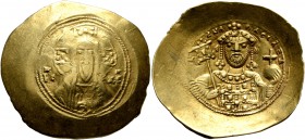Michael VII Ducas, 1071-1078. Histamenon (Gold, 30 mm, 4.30 g, 6 h), Constantinopolis. Bust of Christ Pantokrator facing, raising his right hand in be...