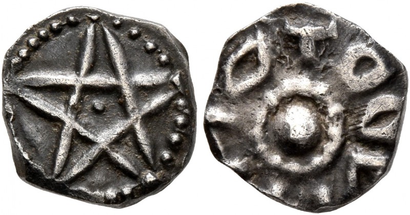 MEROVINGIANS. Tours (region). Circa 740-780. Denier (Silver, 10 mm, 1.25 g). Pen...