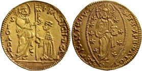 CRUSADERS. Knights of Rhodes (Knights Hospitallers). Fabrizio del Carretto , 1513-1521. Ducat (Gold, 22 mm, 3.49 g, 12 h). F•FABRICIO•D•CΛ - S•IOΛRRI ...