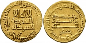 ISLAMIC, 'Abbasid Caliphate. temp. Al-Rashid , AH 170-193 / AD 786-809. Dinar (Gold, 18 mm, 4.26 g, 10 h), AH 186 / AD 802/3. Album 218.11. Minor scra...