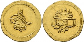 ISLAMIC, Ottoman Empire. Salim III , AH 1203-1222 / AD 1789-1807. Fındık or Altin (Gold, 19 mm, 3.44 g, 12 h), Islambol, RY 19 and 1203 AH = 1806/7 AD...
