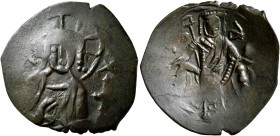 BULGARIA. Second Empire. Konstantin I , 1257–1277. Trachy (Bronze, 24 mm, 2.86 g, 6 h), Veliko Turnovo. Bust of Christ Pantokrator facing, raising his...