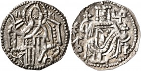 BULGARIA. Second Empire. Ivan Aleksandar , 1331–1371. Grosh (Silver, 20 mm, 1.23 g, 6 h), Veliko Turnovo. Christ Pantokrator seated facing on throne, ...
