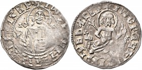 BULGARIA. Second Empire. Ivan Sracimir , 1356–1397. Grosh (Silver, 20 mm, 1.20 g, 3 h). Bust of Christ Pantokrator facing, raising his right hand in b...
