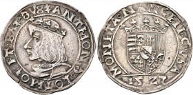 FRANCE, Provincial. Lorraine (duch&#233;). Antoine le Bon (the Good) , 1508-1544. Teston (Silver, 30 mm, 8.63 g, 9 h). + ANTHON D G LOTHOR ET BAR DVX ...