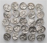 A lot containing 25 silver coins. All: Dynasts of Lycia 1/3 Staters. Very fine. LOT SOLD AS IS, NO RETURNS. 25 coins in lot.