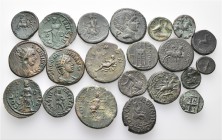 A lot containing 21 bronze coins. Includes: Greek and Roman Provincial coins. From a European collection, formed before 2005. Very fine. LOT SOLD AS I...
