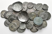 A lot containing 1 silver and 45 bronze coins. Includes: Greek, Roman Imperial and Byzantine coins. Fine to very fine. LOT SOLD AS IS, NO RETURNS. 46 ...