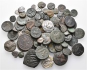 A lot containing 28 silver and 65 bronze coins. Includes: Greek, Roman Provincial, Roman Imperial, Byzantine and Islamic coins. Fine to very fine. LOT...