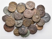 A lot containing 30 copper coins. All: Roman Quadrantes. About very fine to very fine. LOT SOLD AS IS, NO RETURNS. 30 coins in lot.