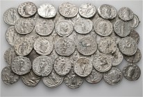 A lot containing 51 silver coins. Includes: Gordian III (10), Philip I (8), Philip II (1), Trajan Decius (1), Trebonianus Gallus (2), Volusian (1), Va...