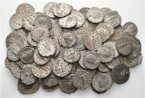 A lot containing 93 billon coins. All: Antoniniani of Claudius Gothicus. Very fine to good very fine. LOT SOLD AS IS, NO RETURNS. 93 coins in lot.