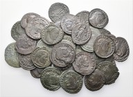 A lot containing 37 bronze coins. All: Late Roman Folles. About very fine to very fine. LOT SOLD AS IS, NO RETURNS. 37 coins in lot.
