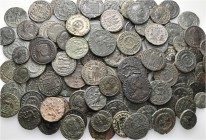 A lot containing 116 bronze coins. All: Late Roman Folles. About very fine to good very fine. LOT SOLD AS IS, NO RETURNS. 116 coins in lot.