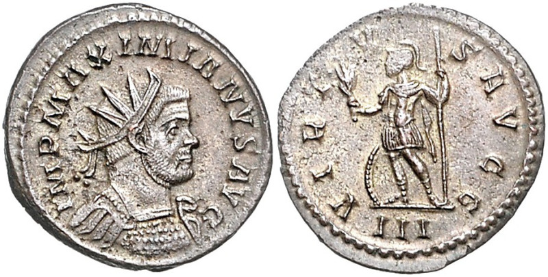 Rom - Kaiserzeit Galerius Maximianus als Caesar 293-305 Antoninian Belorbeerte B...